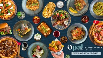 Opa! Mediterranean Fusion Deals - Malta Food & Drink Discounts & Offer on Coupon Club.mt - Buy 2 Pizzas and get the 3rd Pizza for Free